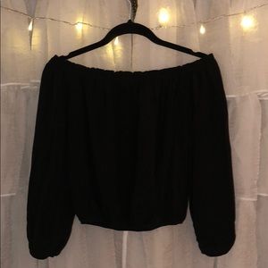 Brandy Melville Black Off-the-Shoulder Top